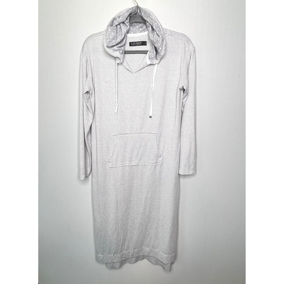 Lauren Ralph Lauren Dresses & Skirts - Lauren Ralph Lauren Loungewear Womens Size S Gray Striped Hoodie Casual